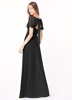 Azazie Kimber Bridesmaid Dresses A-Line Flounce Sleeve Chiffon Floor-Length Dress image3