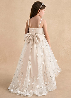 Azazie Celia vestidos de niña de las flores Vestido Alabastro Blanco de Tul de Línea A con Tirantes finos image2