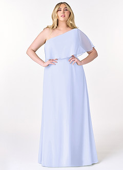Azazie Lizzy Bridesmaid Dresses Lavender A-Line One Shoulder Chiffon Dress image8