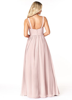 Azazie Chanel Robes de demoiselle d'honneur Robe Trapèze en Mousseline de soie Plissée Rose Pâle image2