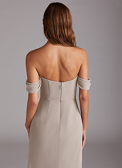 Azazie Saige Bridesmaid Dresses Frost A-Line Off the Shoulder Chiffon Convertible Dress image6