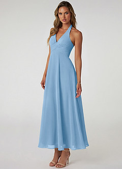 Azazie Tessie Suknie dla druhen Linia A Pofałdowany Szyfon Długość kostki Sukienka image3