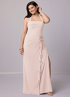 Barbie ♥ Azazie Bridesmaid Dresses Rose Petal Sheath Strapless Chiffon Convertible Dress image12