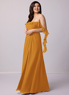 Barbie ♥ Azazie Bridesmaid Dresses Butterscotch A-Line Off the Shoulder Chiffon Convertible Dress image11