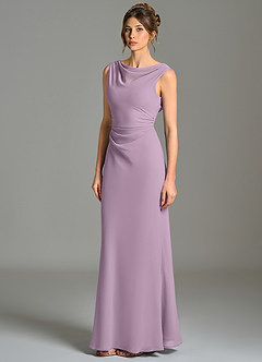 Azazie Kieryn Bridesmaid Dresses Wisteria Mermaid Pleated Chiffon Dress image3