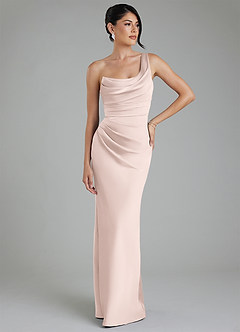 Azazie Sabrina Bridesmaid Dresses Blushing Pink Mermaid Corset Stretch Satin Dress image7