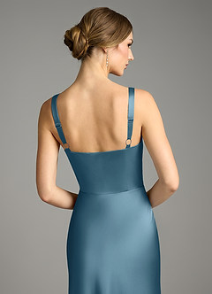 Azazie Alouette Bridesmaid Dresses Bermuda Mermaid Pleated Stretch Satin Dress image4