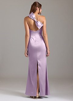 Azazie Arleth Bridesmaid Dresses Frosted Lilac A-Line One Shoulder Stretch Satin Dress image5