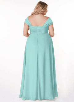 Azazie Kaitlynn Abiti da Damigella Abito Convertibile Impero in Chiffon Increspato Acqua image11