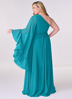 Barbie ♥ Azazie Bridesmaid Dresses Jade A-Line Long Sleeve Chiffon Dress image8