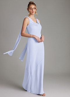 Azazie Essence Vestidos de damas de honor Vestido de Lavanda de Gasa de Corte Recto image6