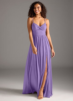 Azazie Zeya Final Sale Tahiti A-Line Pleated Mesh Dress image4