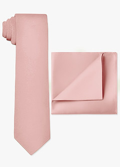 front Matte Satin Wide Tie and Pocket Square Set