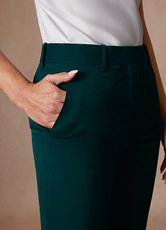 front Whitney Pine Structured Stretch Full Length Dress Pants