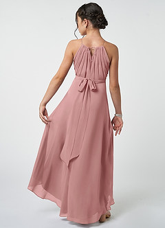 Azazie Oaklynn Junior A-Linie Plissee Chiffon Kleid Altrosa image3