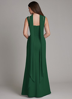 Azazie Katya Robes de demoiselle d'honneur Robe Sirène Convertible en Mousseline de soie Col Carré Vert Foncé image5