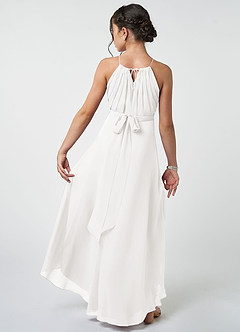Azazie Oaklynn Junior Ivory A-Line Pleated Chiffon Dress image3