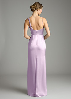 Azazie Samara Abiti da Damigella Abito Sirena in Raso Elasticizzato Plissettato Lilla Glassato image2