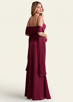 front Azazie Matching Color Stretch Satin Shawl