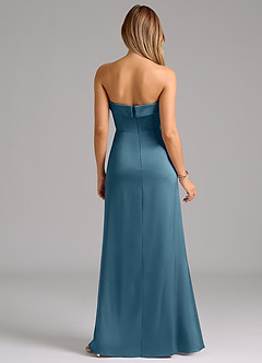 Azazie Aretha Bridesmaid Dresses Bermuda A-Line Strapless Stretch Satin Convertible Dress image7