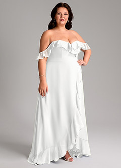 Azazie Lyra Bridesmaid Dresses White A-Line Chiffon Convertible Dress image13