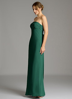 Azazie Ailanie Bridesmaid Dresses Emerald Mermaid Strapless Chiffon Dress image3