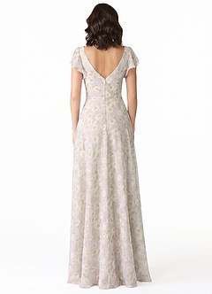 Azazie Omari Brautjungfernkleider A-Linie Chiffon Kleid Flieder Verträumt Blumig image2