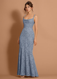 Azazie Powder Blue Mermaid Evening Dress for Formal Events