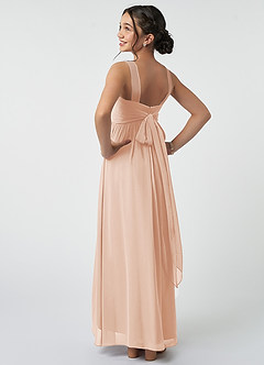 Azazie Kora Junior English Rose A-Line Pleated Chiffon Dress image4