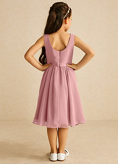 Azazie Ari Flower Girl Dresses Dusty Rose A-Line Sleeveless Chiffon Dress image6