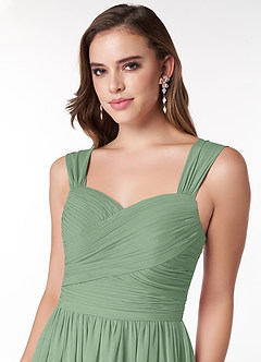 Azazie Zapheira Bridesmaid Dresses Matcha A-Line Ruched Chiffon Dress image5