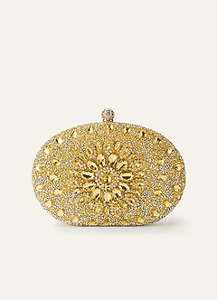 front Pochette Crystal Sunburst avec bandoulière chaîne amovible