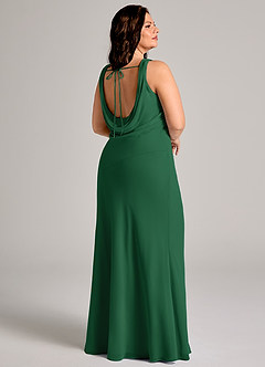 Azazie Rylina Bridesmaid Dresses Dark Green Mermaid Pleated Chiffon Dress image8