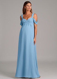 Azazie Rhea Maternity Bridesmaid Dresses A-Line Pleated Chiffon Floor-Length Dress image5