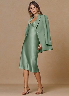 front Rowan Matcha Blazer met verfijnde weefstructuur en functionele eigenschappen