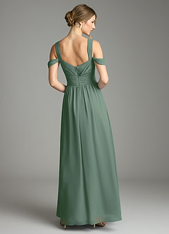 Azazie Lianne Bridesmaid Dresses Eucalyptus A-Line Off the Shoulder Chiffon Dress image7