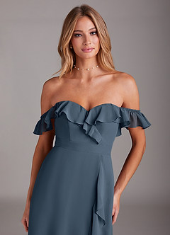 Azazie Lyra Bridesmaid Dresses Neptune A-Line Chiffon Convertible Dress image9
