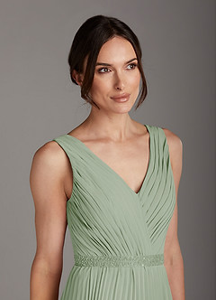 Azazie Kris Mother of the Bride Dresses Dusty Sage A-Line Sequins Chiffon Dress image6