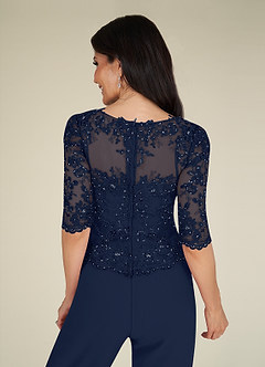 Azazie Florida Mother of the Bride Dresses Dark Navy Jumpsuit/Pantsuit Sequins Chiffon Dress image13