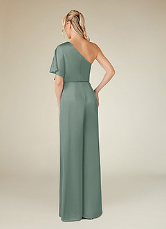 Azazie Hagretta Moeder van de bruid jurken Broekpak Jurk van Stretch Satijn Zilveren Salie image2