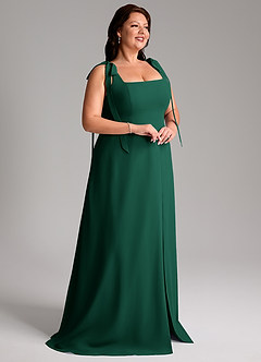 Azazie Debra Bridesmaid Dresses Emerald A-Line with Pockets Chiffon Convertible Dress image12