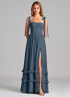Azazie Anastacia Bridesmaid Dresses Neptune A-Line Sweetheart Neckline Chiffon Dress image6