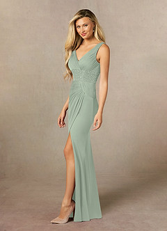 Azazie Winona Mother of the Bride Dresses Dusty Sage Mermaid Sequins Mesh Dress image3