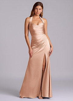 Azazie Destiny Suknie dla druhen Syrena Dekolt w kształcie serca Satyna elastyczna Do ziemi Sukienka image7