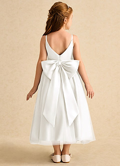Azazie Patootie Flower Girl Dresses Ivory A-Line Spaghetti Strap Tulle Dress image5