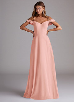 Azazie Marley Bridesmaid Dresses Rosette A-Line Off the Shoulder Chiffon Convertible Dress image4