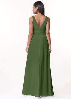 Azazie Julianna Brautjungfernkleider A-Linie Chiffon Kleid Olivgrün image2