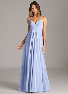 Azazie Amani Suknie dla druhen Linia A Pofałdowany Szyfon Do ziemi Sukienka image4