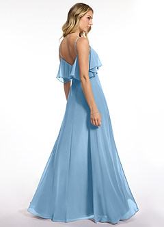 Azazie Jean Bridesmaid Dresses Steel Blue A-Line Chiffon Convertible Dress image2