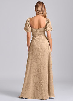 Azazie Mirian Robes de demoiselle d'honneur Robe Trapèze en Blumen-Burnout Encolure en Forme de Cœur Champagne image6